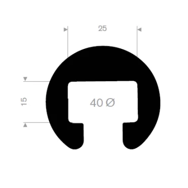 Gelænderliste 30mm Sort