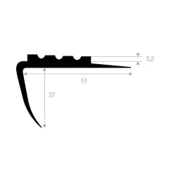 Gelænderliste 30mm Sort