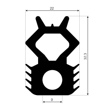 Lift/Port Profil Sort