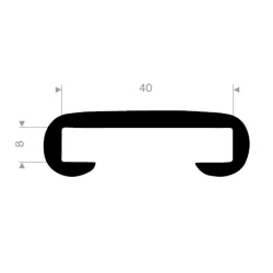 Gelænderliste 30mm Sort