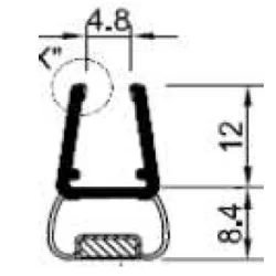Showerprofile 180° magnetic door