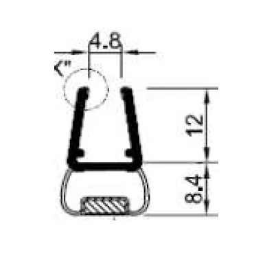 Showerprofile 180° magnetic door