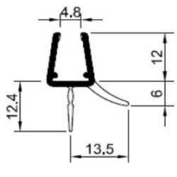 Showerprofile 320 12mm with top sealing