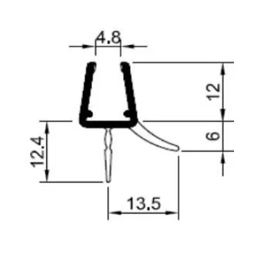 Showerprofile 320 12mm with top sealing
