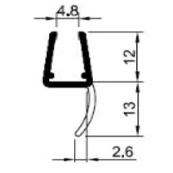 Showerprofile 330 13mm with top sealing
