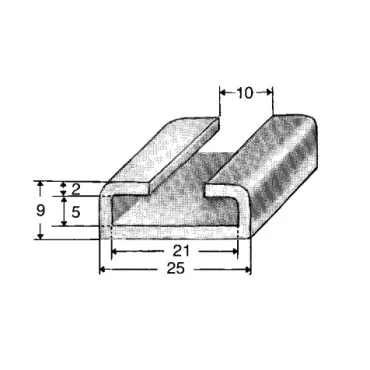 Aluminium rail 21/10mm