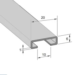 Aluminium rail 18/10mm