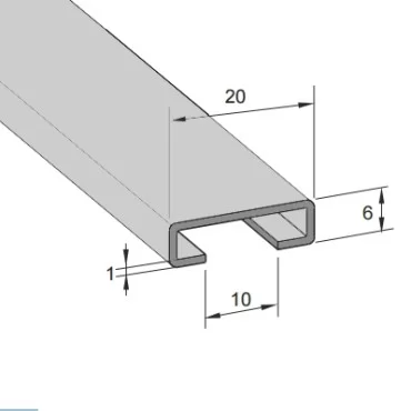 Aluminium rail 18/10mm