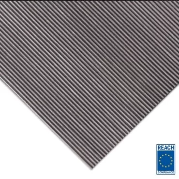 3mm fine ribbed grey rubber matting 1200mm