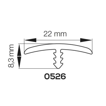 Table front strip for 22 mm plate