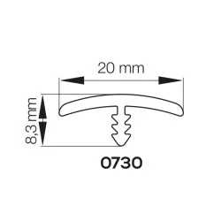 Table front strip for 20 mm plate