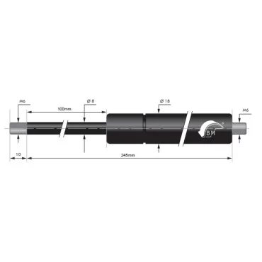 Gasspring 100mm 8/18mm