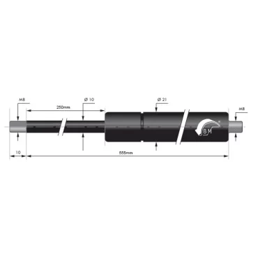 Gasspring 250mm 10/21mm