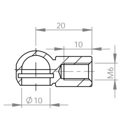 Ball head to Ø10mm Steel