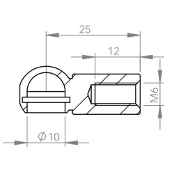 Ball head to Ø10mm Steel