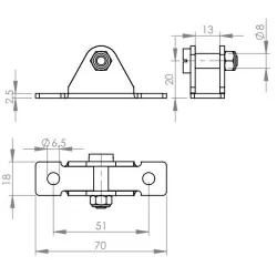 Eye bracket Ø8mm Steel