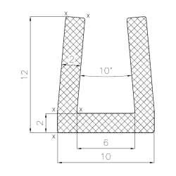 U-Profil 6mm Gummi