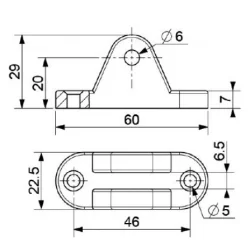 Eye bracket Ø6mm Steel