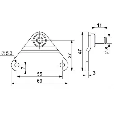 Bracket Ø8mm