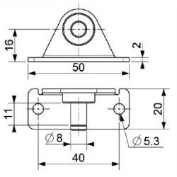 Angled bracket ø8mm