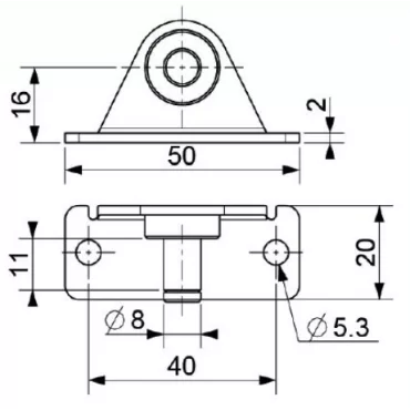 Angled bracket ø8mm