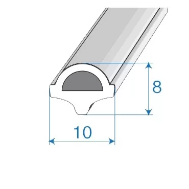 Filler Profile 10mm Chrome