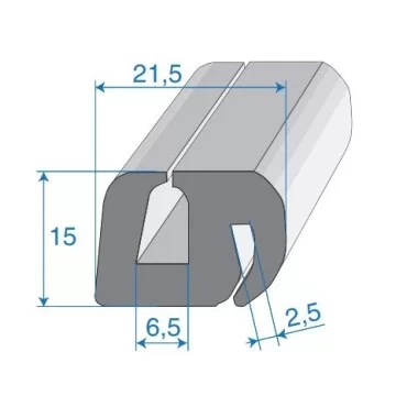 G6-7/P2-3mm S-Type Window Profile