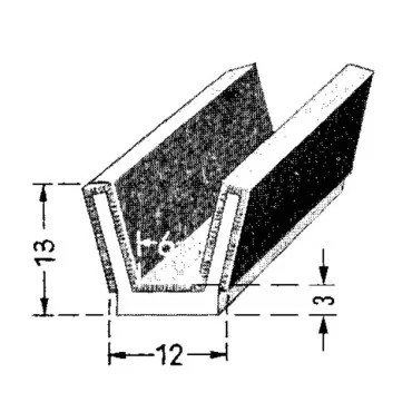 Flocked 6mm u-profile w.felt
