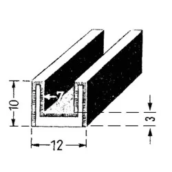 Flocked 6mm u-profile w.felt