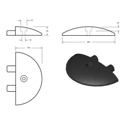 End piece for Speedbump Black