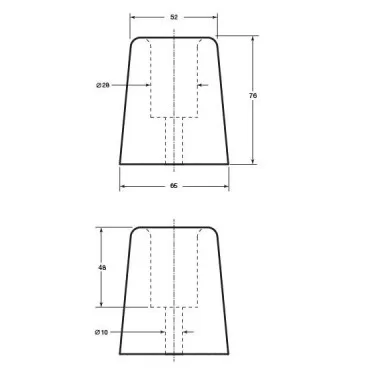Gummibuffer 330x250x100mm for læsserampe
