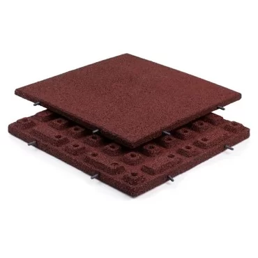 Rubber Tiles Red 40mm 500x500mm