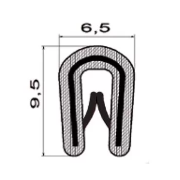 Edge trim POM 0,5-2mm Black