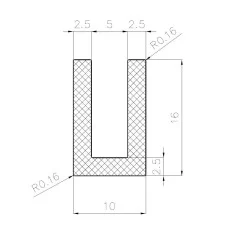 U-Profile 5mm rubber