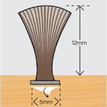 Pile Brush Strip 12mm - Grey