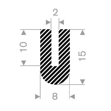 2mm U-Profile Sponge rubber