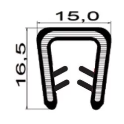 3,5-8mm Edge trim POM Black