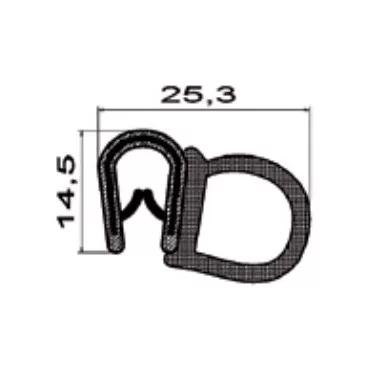1,5-3,5mm Edge Trim w. sideseal