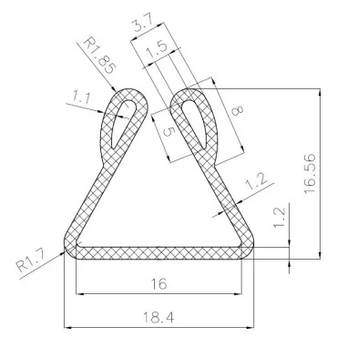 U-Profil 16mm w.bobles