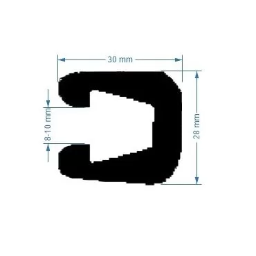 Fender profile 30x28mm Black