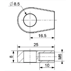 Eye Ø8,5mm Steel