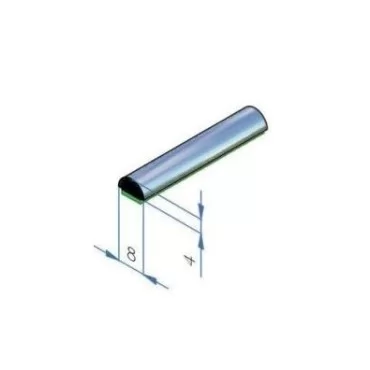 Chrome list 8mm w. adhesive