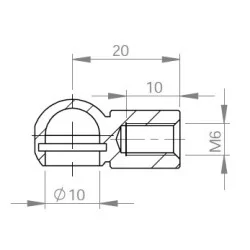 Ball head to Ø10mm Steel