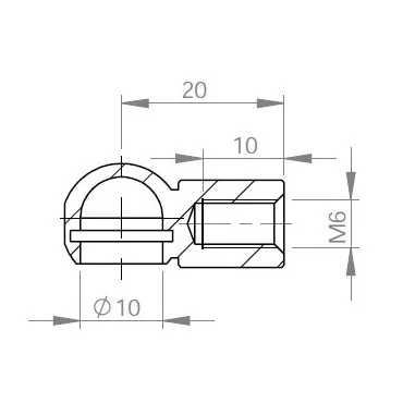 Ball head to Ø10mm Steel