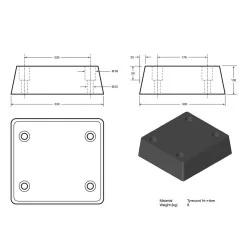 Gummibuffer 330x250x100mm for læsserampe