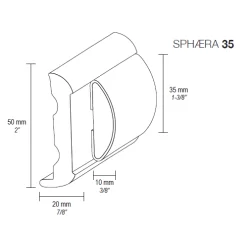 Sphæra 35mm fenderliste Rustfri