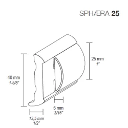 Sphæra 25mm fenderliste Rustfri