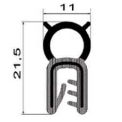 2-4mm Edge Trim PVC w. topseal