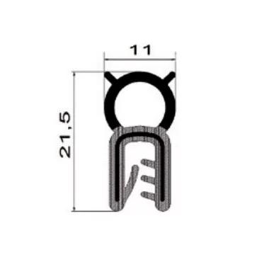 2-4mm Edge Trim PVC w. topseal