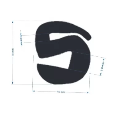 G5-6/P2-3mm S-Type Window Profile
